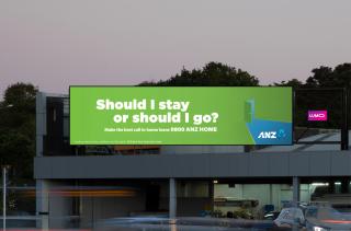 ANZ Bank New Zealand: Should I stay or should I go? Billboard Green